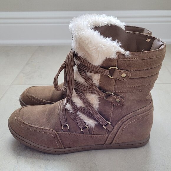 G by GUESS Women's Brown Sueded Lace-Up Boots Size 7.5 - Picture 7 of 14